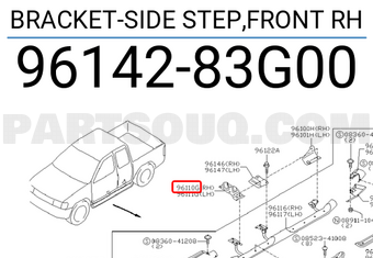 Nissan 9614283G00 BRACKET-SIDE STEP,FRONT RH