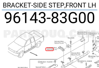 Nissan 9614383G00 BRACKET-SIDE STEP,FRONT LH