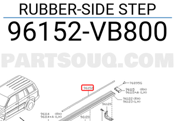 Nissan 96152VB800 RUBBER-SIDE STEP