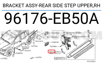 Nissan 96176EB50A BRACKET ASSY-REAR SIDE STEP UPPER,RH