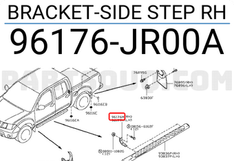 Nissan 96176JR00A BRACKET-SIDE STEP RH