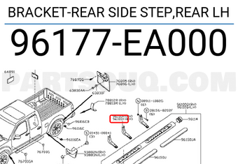 Nissan 96177EA000 BRACKET-REAR SIDE STEP,REAR LH