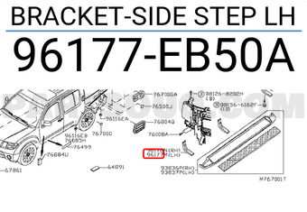 Nissan 96177EB50A BRACKET-SIDE STEP LH