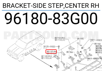 Nissan 9618083G00 BRACKET-SIDE STEP,CENTER RH