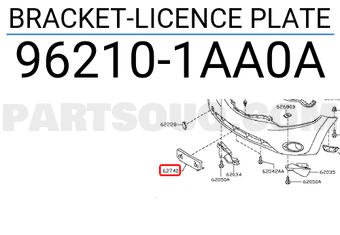 Nissan 962101AA0A BRACKET-LICENCE PLATE