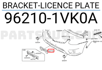 Nissan 962101VK0A BRACKET-LICENCE PLATE