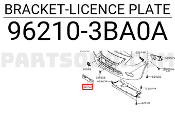 Nissan 962103BA0A BRACKET-LICENCE PLATE