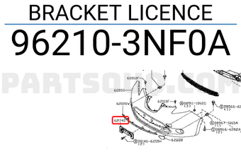 Nissan 962103NF0A BRACKET LICENCE