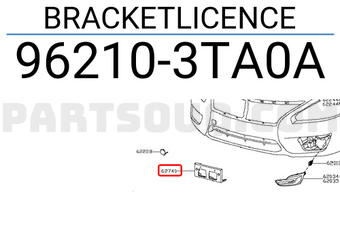 Nissan 962103TA0A BRACKETLICENCE