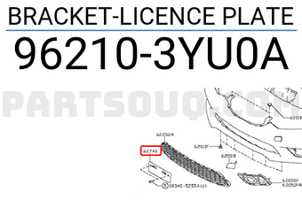Nissan 962103YU0A BRACKET-LICENCE PLATE