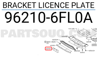 Nissan 962106FL0A BRACKET LICENCE PLATE