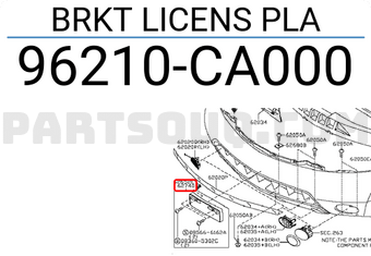 Nissan 96210CA000 BRKT LICENS PLA