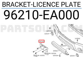Nissan 96210EA000 BRACKET-LICENCE PLATE