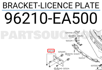 Nissan 96210EA500 BRACKET-LICENCE PLATE