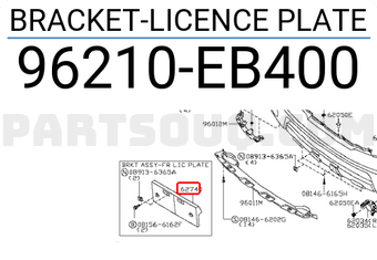 Nissan 96210EB400 BRACKET-LICENCE PLATE