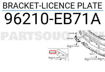 Nissan 96210EB71A BRACKET-LICENCE PLATE