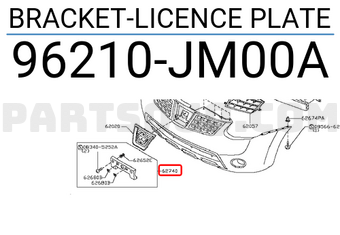 Nissan 96210JM00A BRACKET-LICENCE PLATE