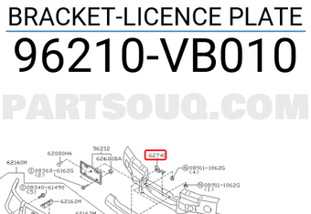 Nissan 96210VB010 BRACKET-LICENCE PLATE