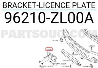 Nissan 96210ZL00A BRACKET-LICENCE PLATE