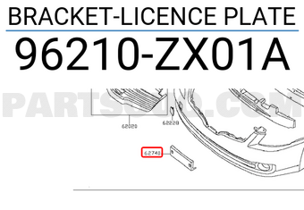 Nissan 96210ZX01A BRACKET-LICENCE PLATE
