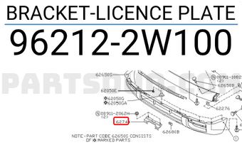 Nissan 962122W100 BRACKET-LICENCE PLATE