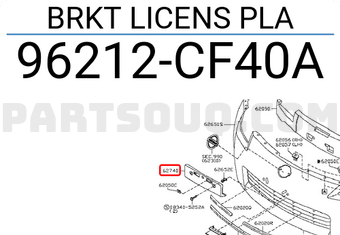 Nissan 96212CF40A BRKT LICENS PLA