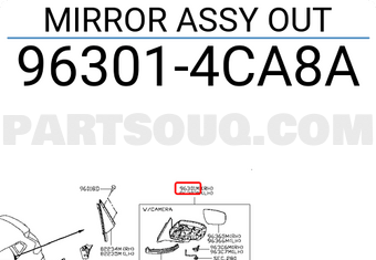 Nissan 963014CA8A MIRROR ASSY OUT
