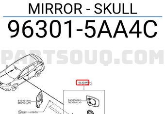 Nissan 963015AA4C MIRROR - SKULL