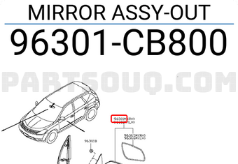 Nissan 96301CB800 MIRROR ASSY-OUT