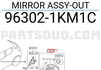 Nissan 963021KM1C MIRROR ASSY-OUT