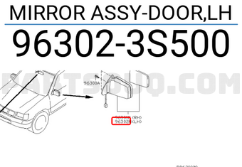 Nissan 963023S500 MIRROR ASSY-DOOR,LH