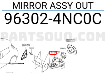 Nissan 963024NC0C MIRROR ASSY OUT