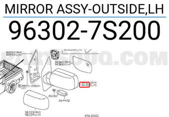 Nissan 963027S200 MIRROR ASSY-OUTSIDE,LH