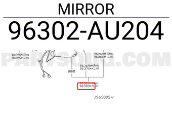 Nissan 96302AU204 MIRROR