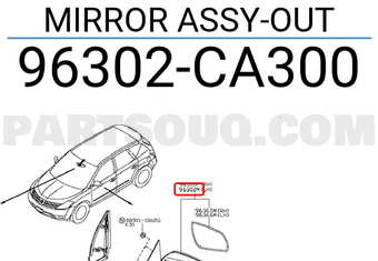 Nissan 96302CA300 MIRROR ASSY-OUT