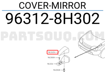 Nissan 963128H302 COVER-MIRROR