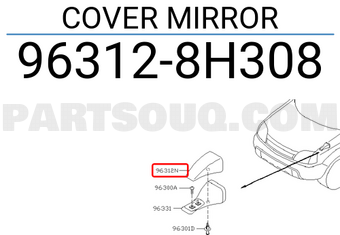 Nissan 963128H308 COVER MIRROR