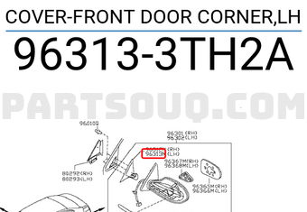 Nissan 963133TH2A COVER-FRONT DOOR CORNER,LH