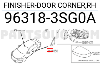 Nissan 963183SG0A FINISHER-DOOR CORNER,RH
