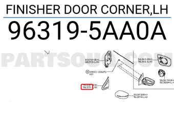 Nissan 963195AA0A FINISHER DOOR CORNER,LH