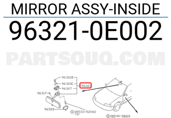 Nissan 963210E002 MIRROR ASSY-INSIDE