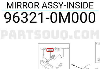 Nissan 963210M000 MIRROR ASSY-INSIDE