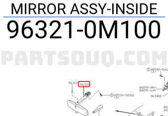 Nissan 963210M100 MIRROR ASSY-INSIDE