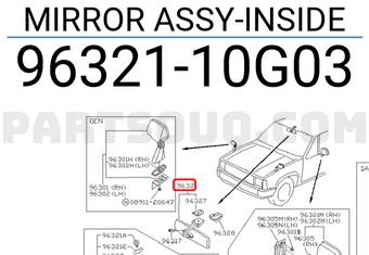 Nissan 9632110G03 MIRROR ASSY-INSIDE