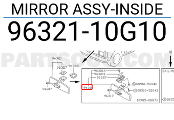 Nissan 9632110G10 MIRROR ASSY-INSIDE