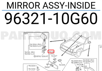 Nissan 9632110G60 MIRROR ASSY-INSIDE