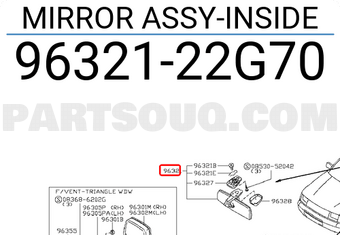 Nissan 9632122G70 MIRROR ASSY-INSIDE