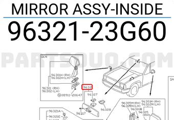 Nissan 9632123G60 MIRROR ASSY-INSIDE