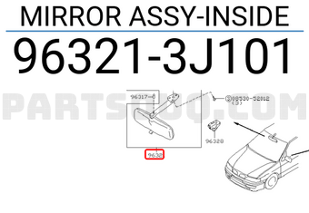 Nissan 963213J101 MIRROR ASSY-INSIDE