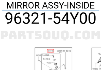 Nissan 9632154Y00 MIRROR ASSY-INSIDE